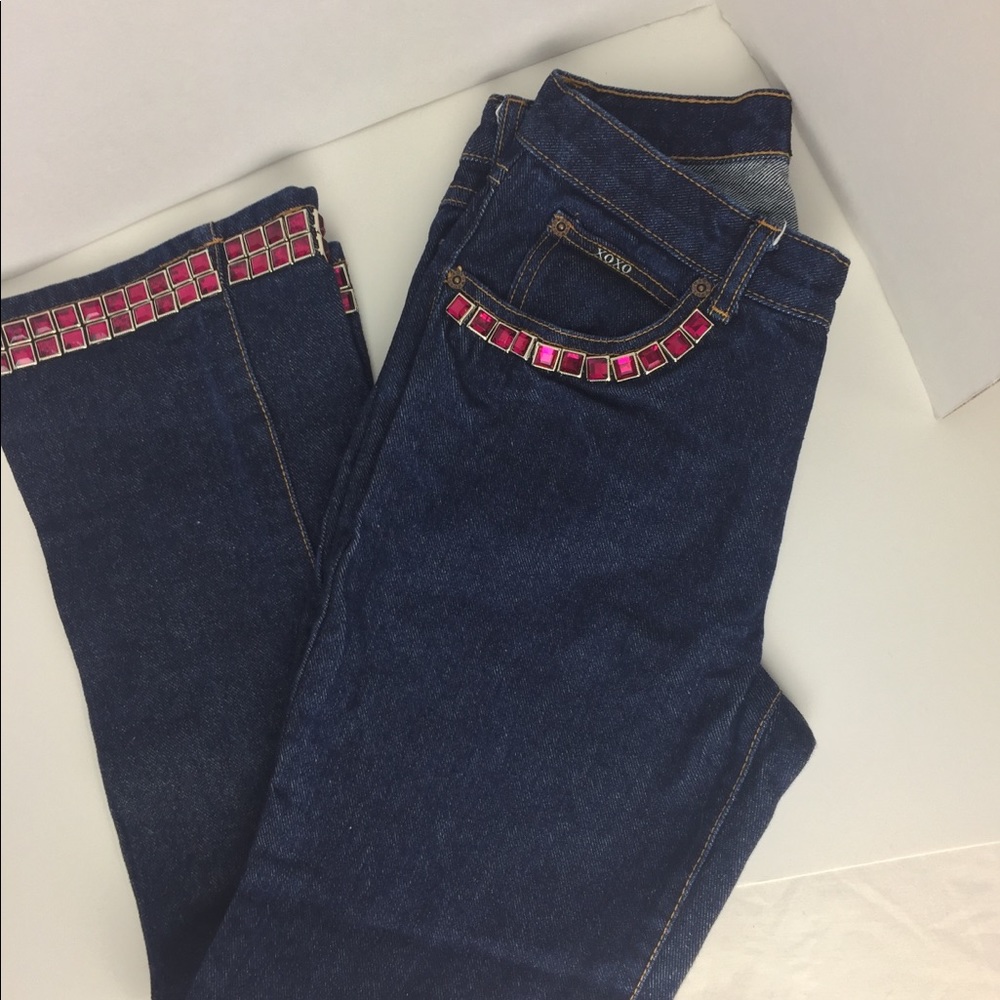 XOXO Vintage Jeans Wide Leg Jeans Studded Size 3/4. (0091)